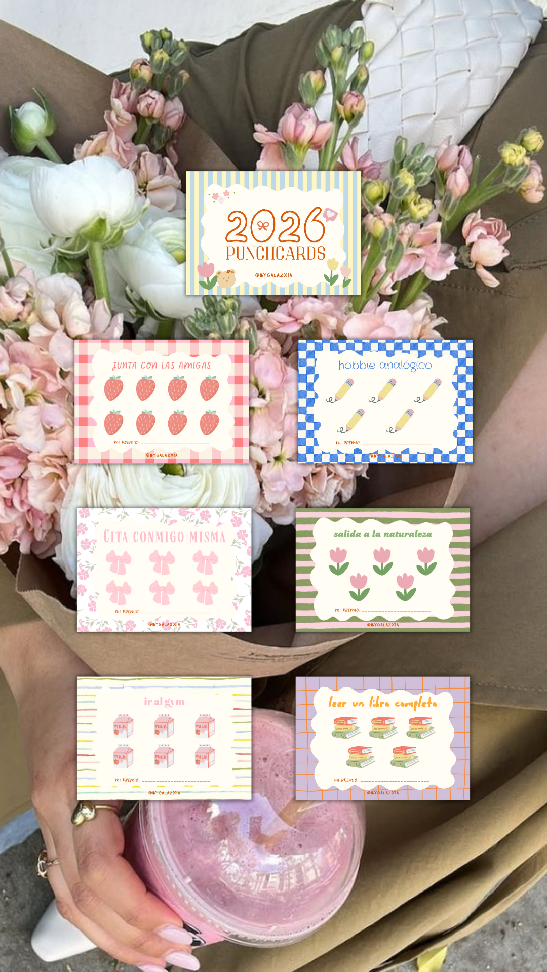 Punch Cards 2026 · Metas para disfrutar la vida